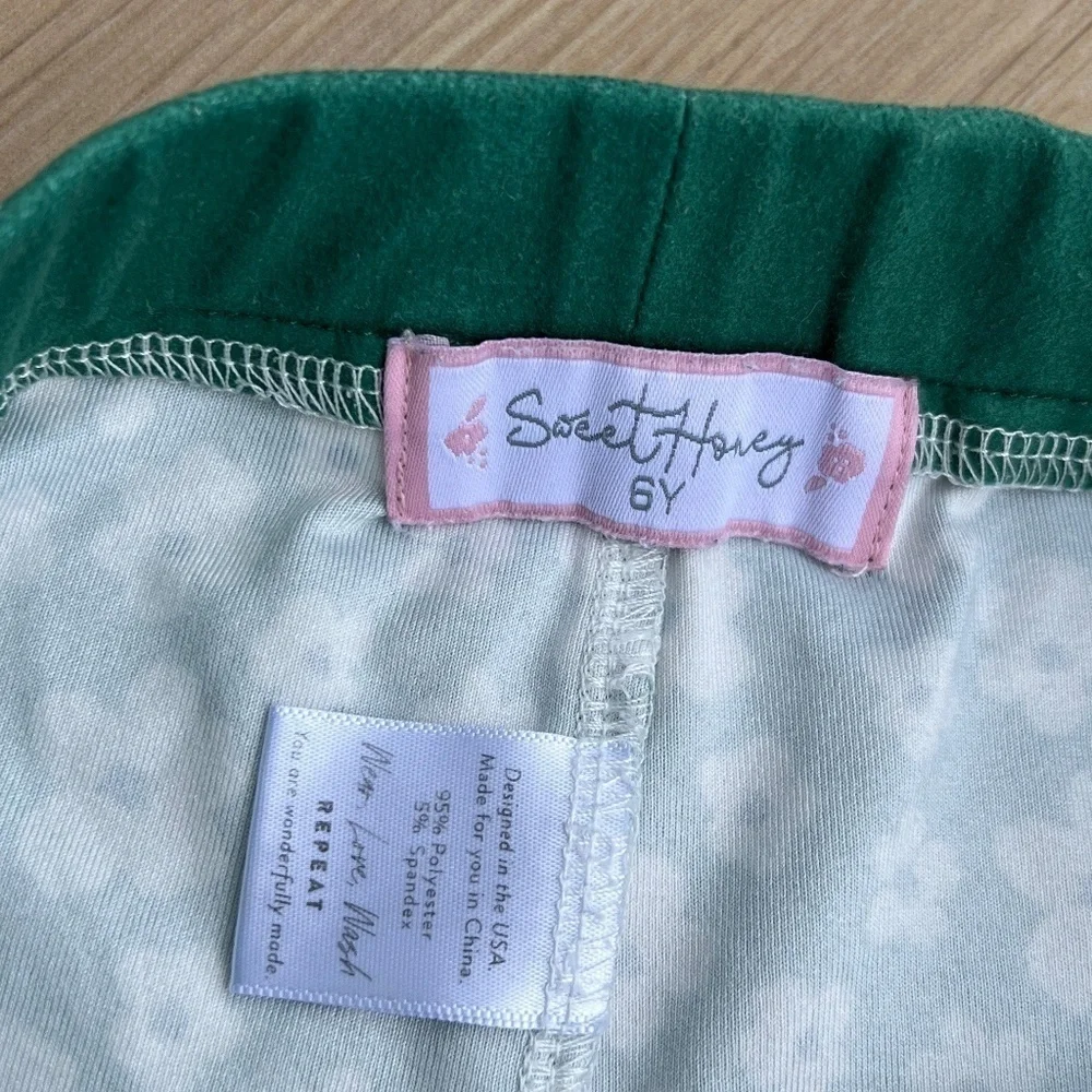 SweetHoney Girl's Size 6 Years Green Floral Pull On Shorts